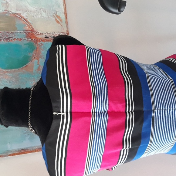 DN Design/ Multi Color/ Striped/ Sleeveless/ Cocktail Dress / Size 14 - Picture 8 of 11